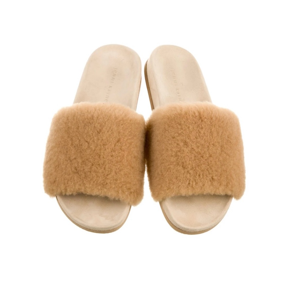 Jenni Kayne Beige shearling Slides- new